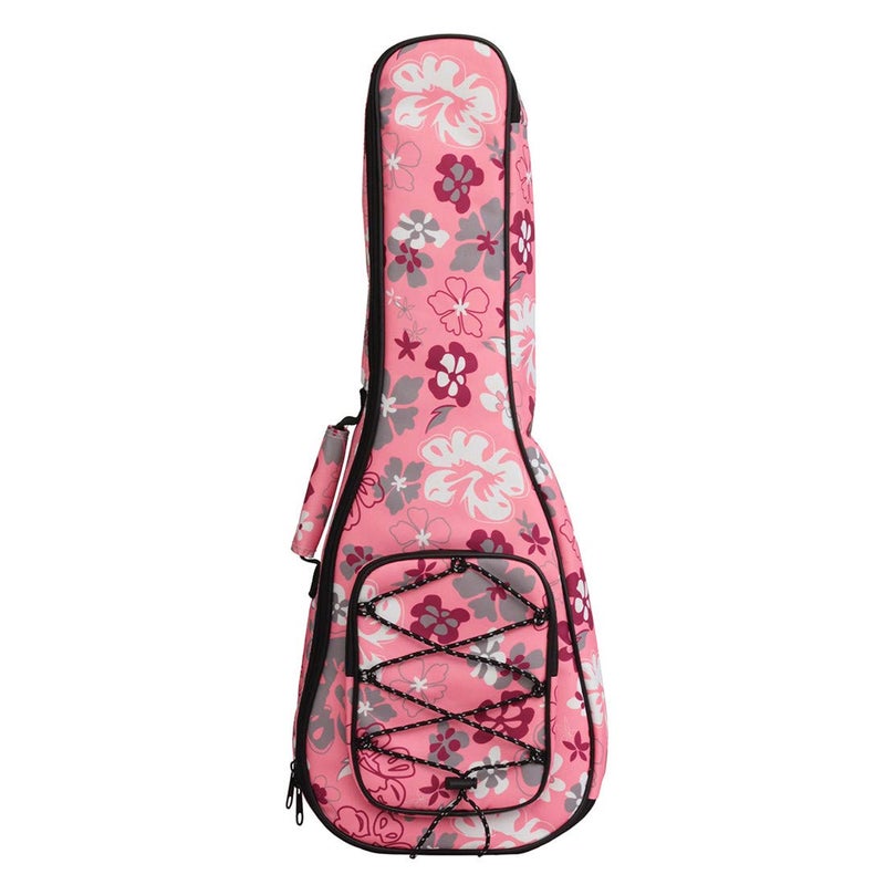 Longteam Print Ukulele Case 10mm Sponge Portable Waterproof Ukuleles bag Cover Uke gig bag with Accessory Storage Pocket (21 In Soprano, Pink Flower) - Image 2